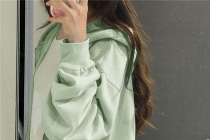 Star Print Zip Oversized Hoodie