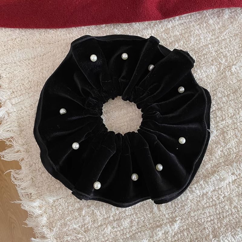 Faux Leather Velvet Scrunchie