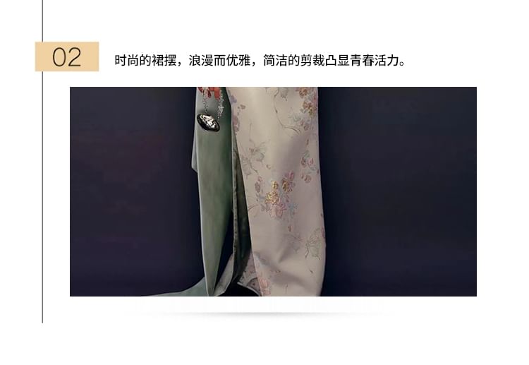 Floral Sheath Print Gown Slit Bow Evening Strapless Back