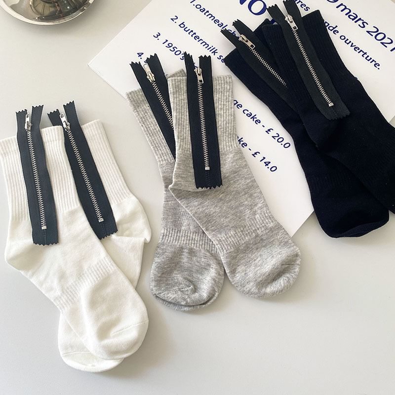 Zipped Crew Socks