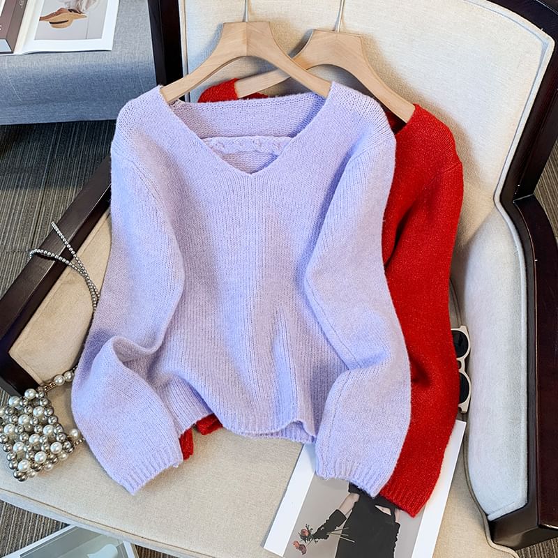 V-Neck Plain Sweater