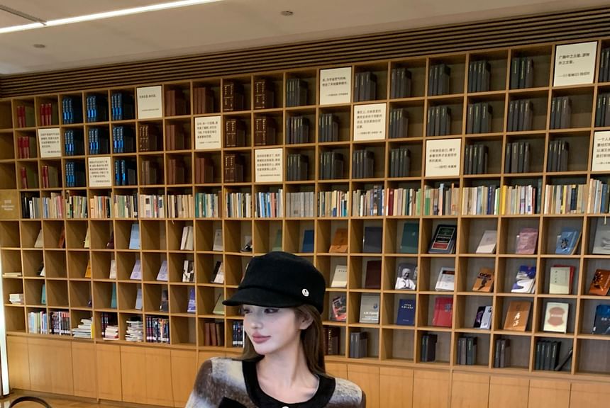 Plaid Skirt High Mini Crew Crop Rise Button-Up Contrast Trim / Bow Jacket Accent Neck Pencil