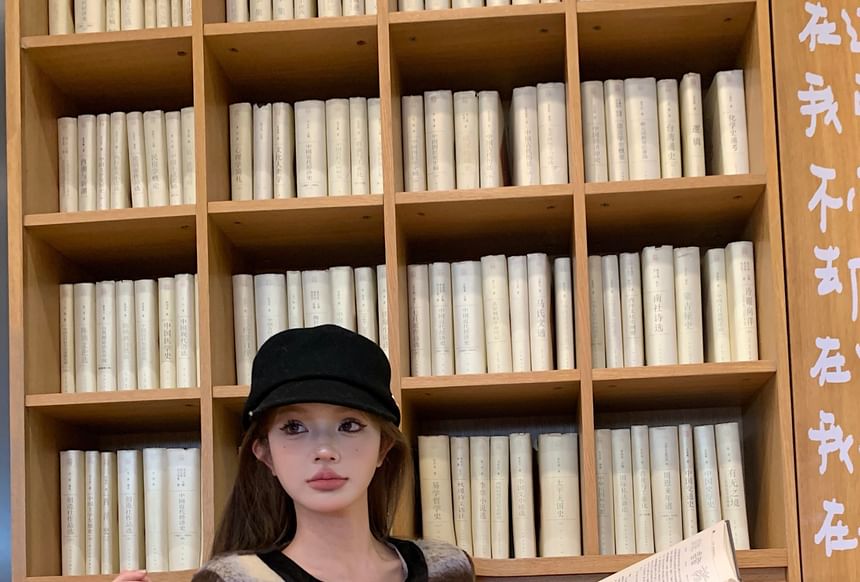 Plaid Skirt High Mini Crew Crop Rise Button-Up Contrast Trim / Bow Jacket Accent Neck Pencil