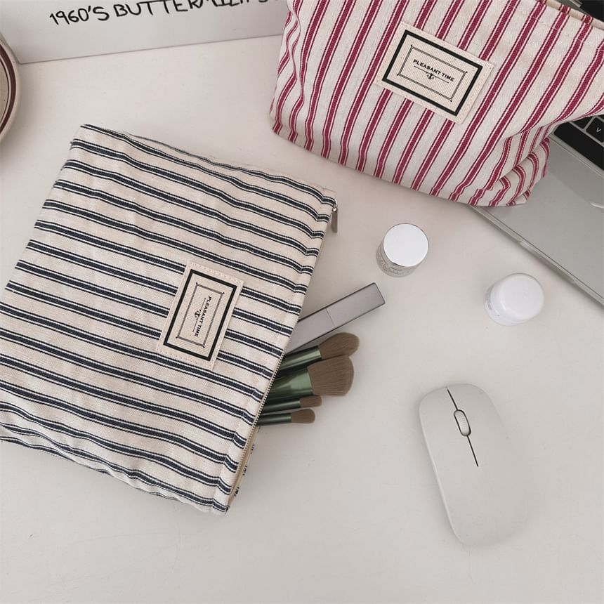 Striped Makeup Pouch