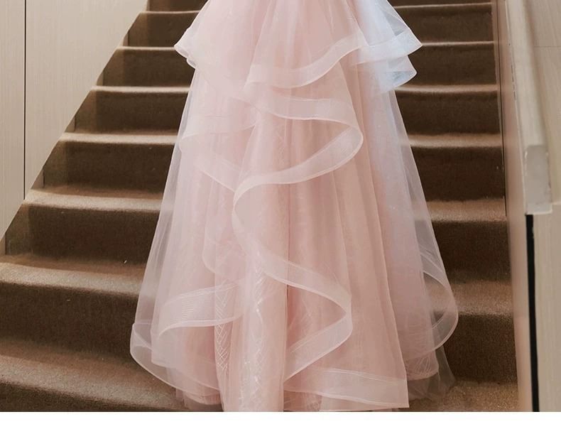 Halter Neck Sleeveless Embroidered Sequined A-Line Evening Gown