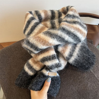 Striped Fluffy Scarf