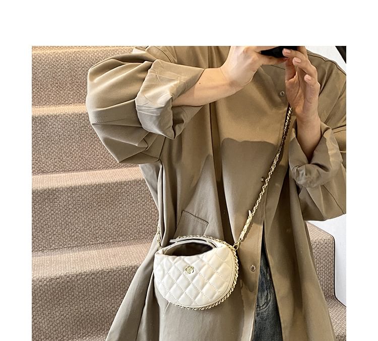 Bag Strap Chain Leather Crossbody Quilted Faux