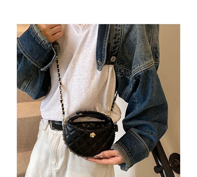 Bag Strap Chain Leather Crossbody Quilted Faux