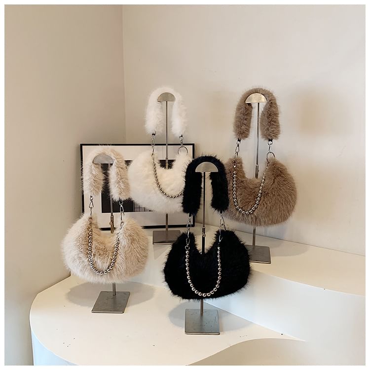 Bag Shoulder Fluffy Beaded