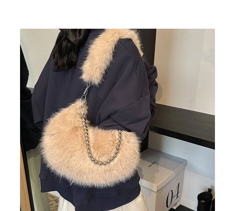 Bag Shoulder Fluffy Beaded