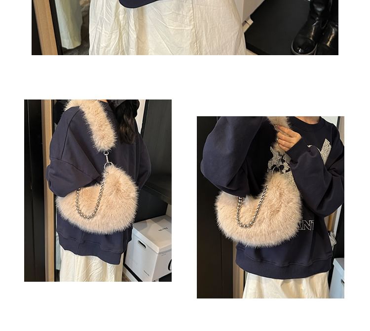 Bag Shoulder Fluffy Beaded