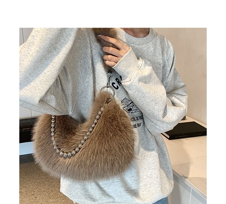 Bag Shoulder Fluffy Beaded