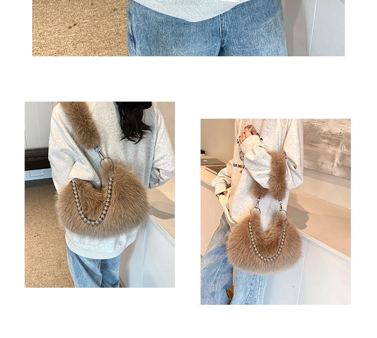 Bag Shoulder Fluffy Beaded