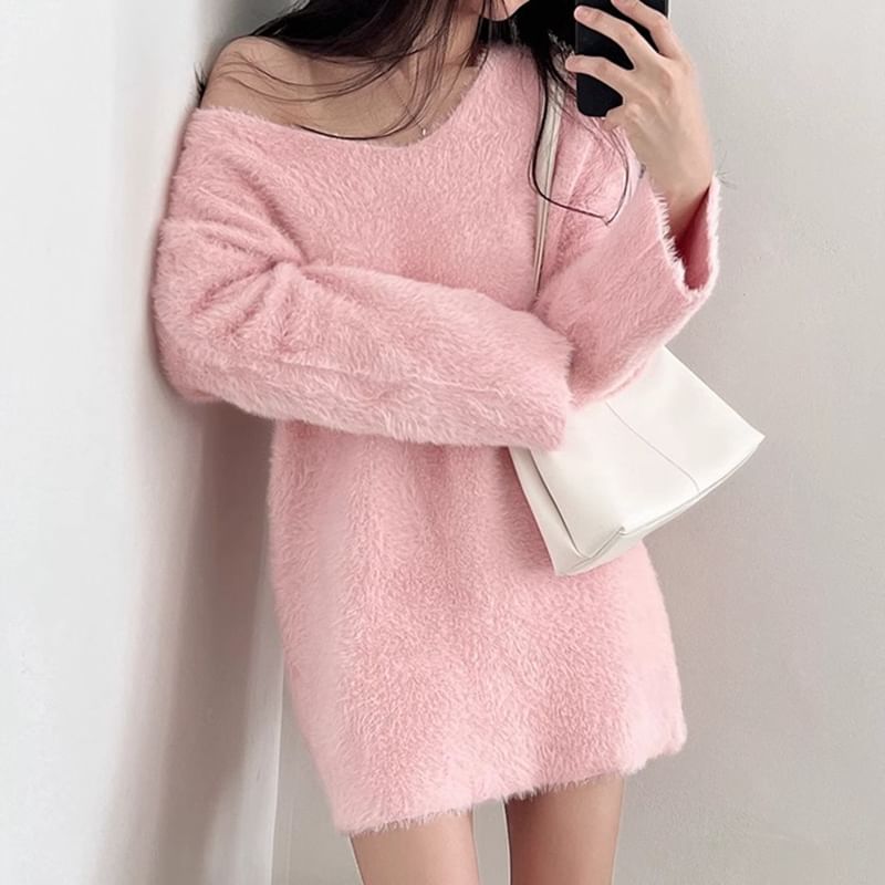 V-Neck Plain Oversized Sweater