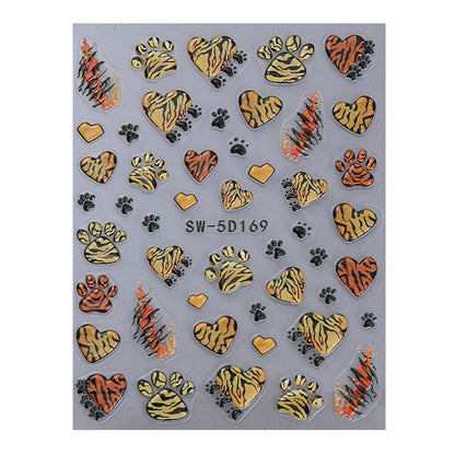 Tiger Paw Nail Art Stickers (Various Designs)