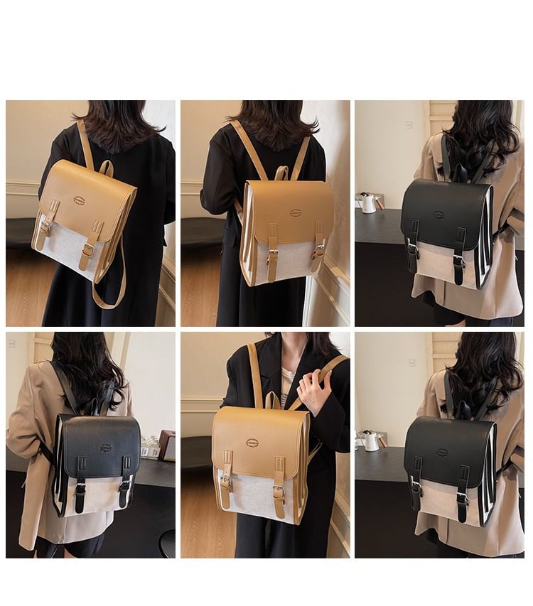 Backpack Buckled Flap Tone Two