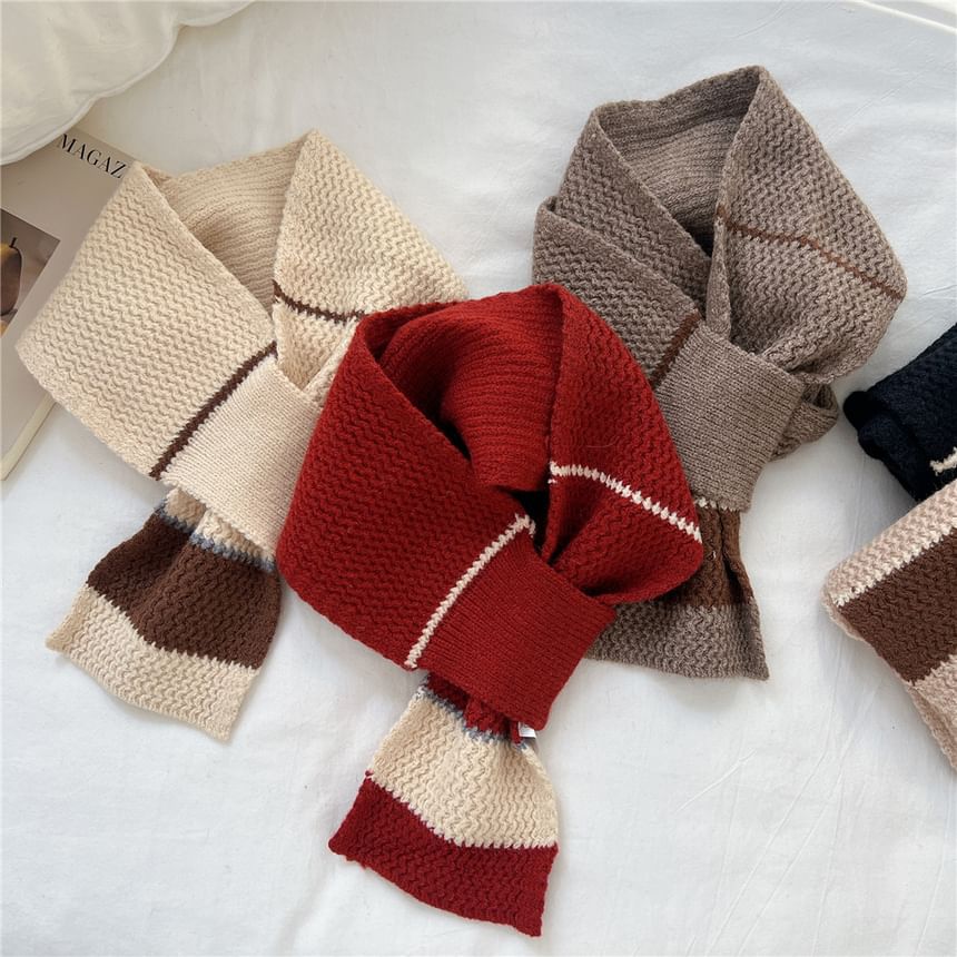 Two-Tone Knit Scarf