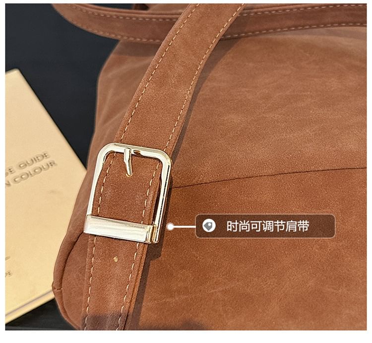 Backpack Suede Flap Faux