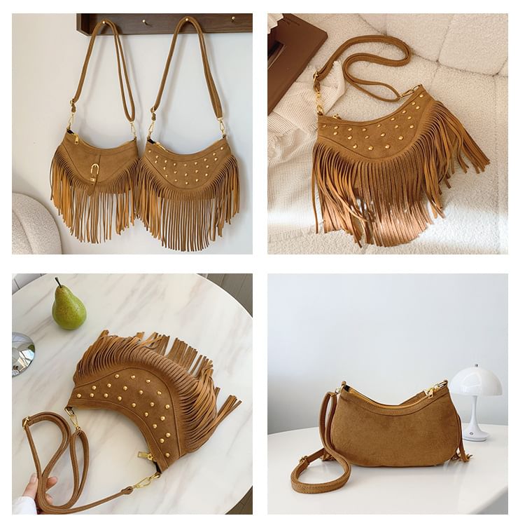 Tassel Bag Studded Crossbody