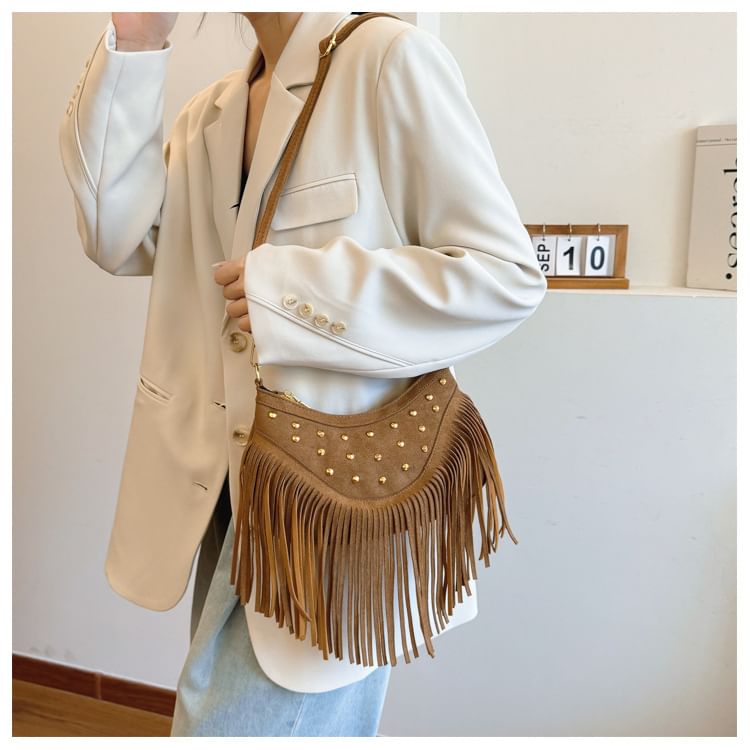 Tassel Bag Studded Crossbody