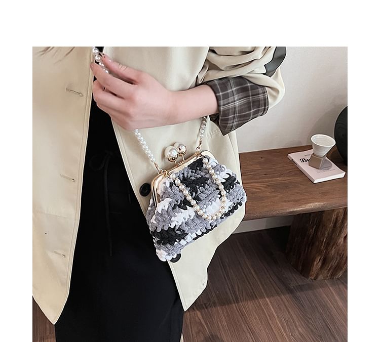 Pearl Patterned Faux Bag Crossbody