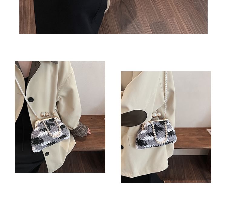 Pearl Patterned Faux Bag Crossbody