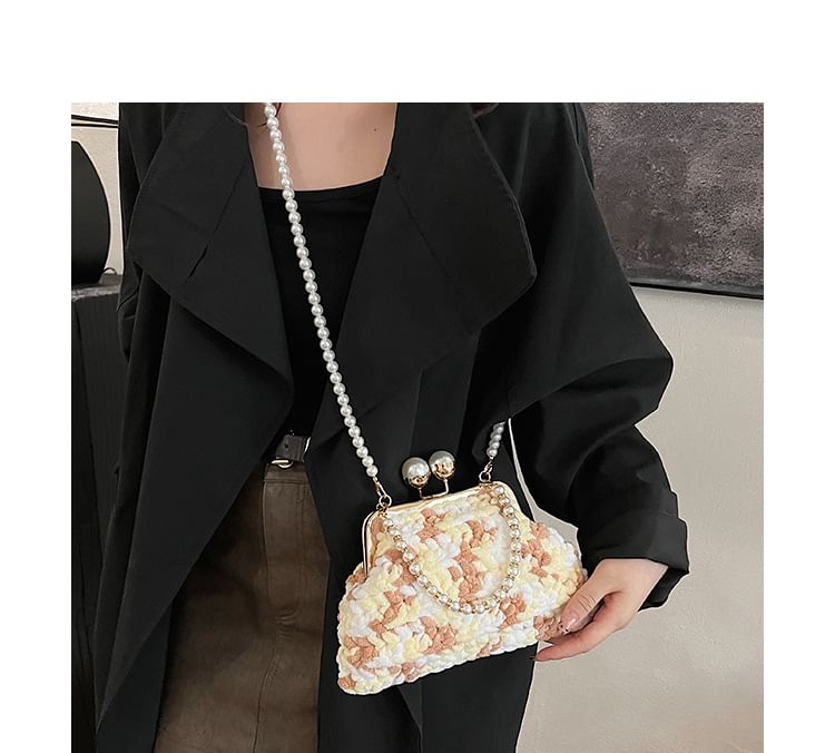 Pearl Patterned Faux Bag Crossbody