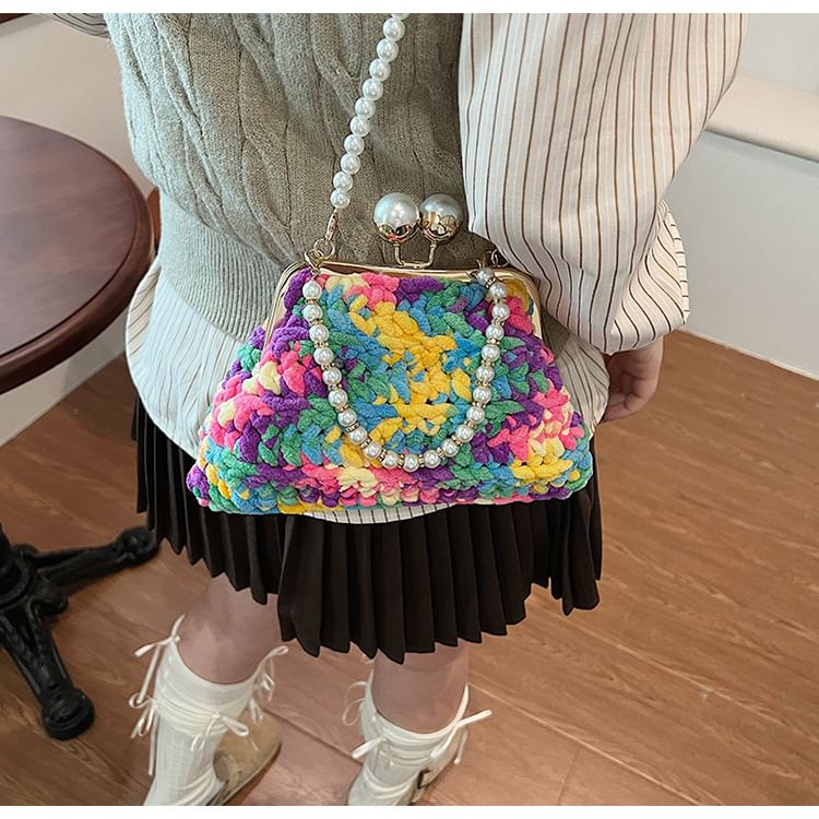 Pearl Patterned Faux Bag Crossbody