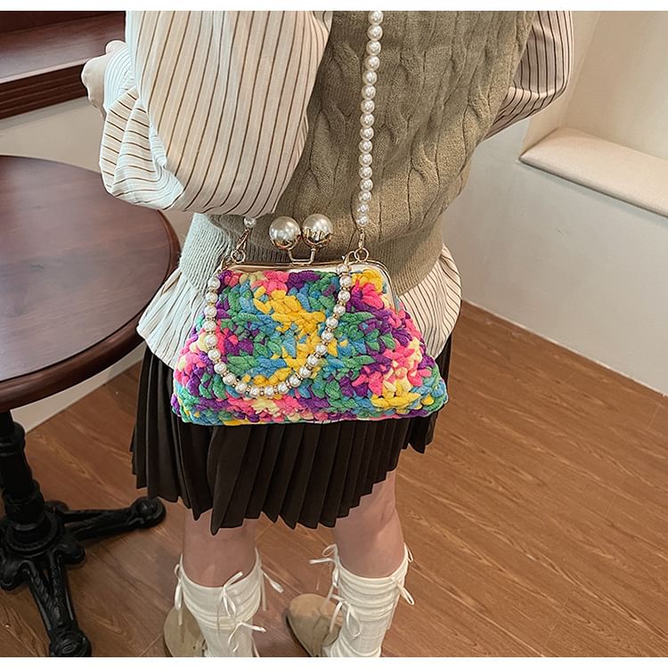 Pearl Patterned Faux Bag Crossbody