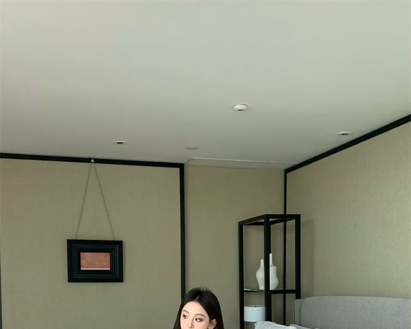 Shoulder Off Sweater Drop Oversized / Belt Plain