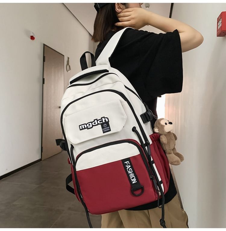 Laptop Nylon / Tote Lettering Charm Print Bag Backpack Set Tone Two