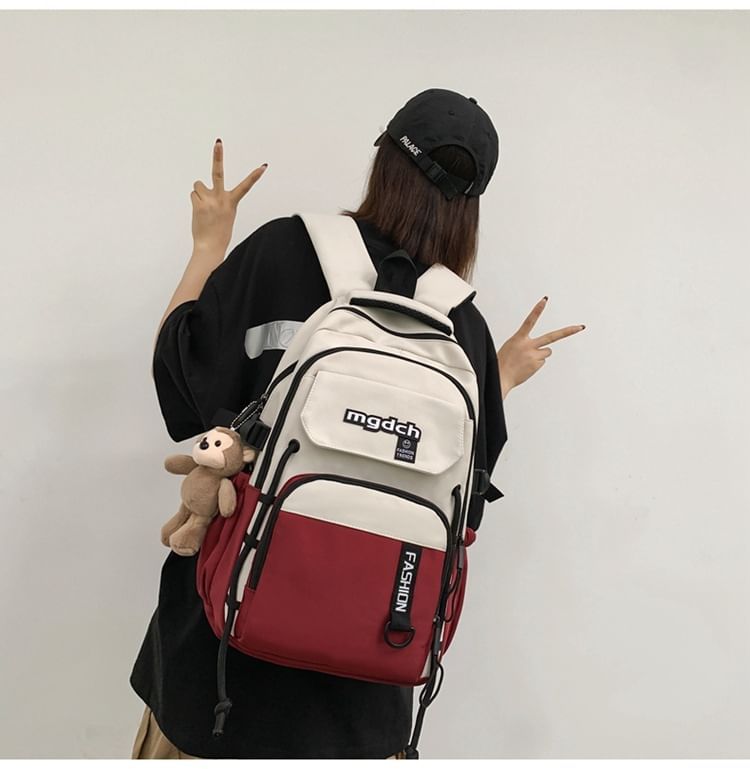 Laptop Nylon / Tote Lettering Charm Print Bag Backpack Set Tone Two