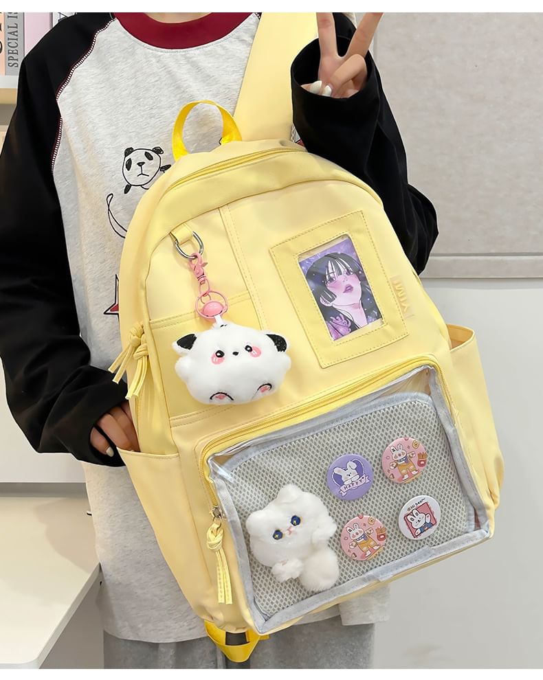 Panel Bag PVC Set Nylon Badge / Laptop Charm Backpack