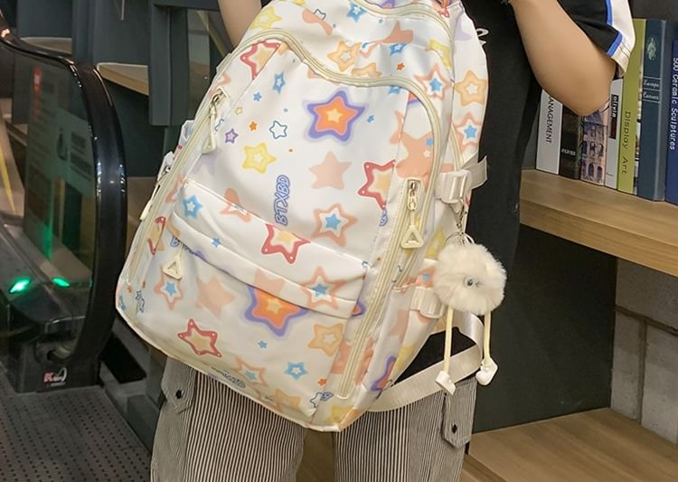 Bag Charm Backpack / Laptop Star Set Print Nylon