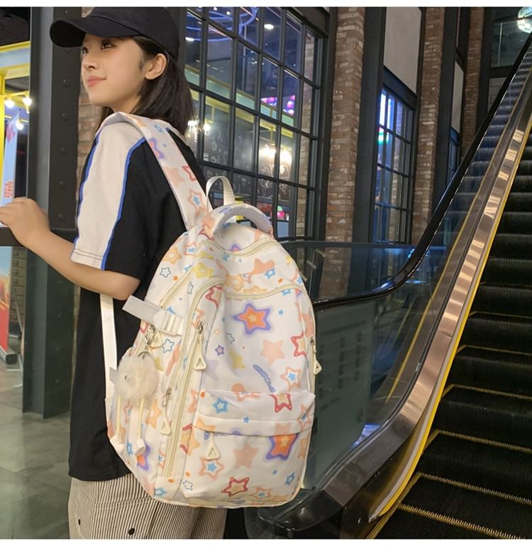 Bag Charm Backpack / Laptop Star Set Print Nylon