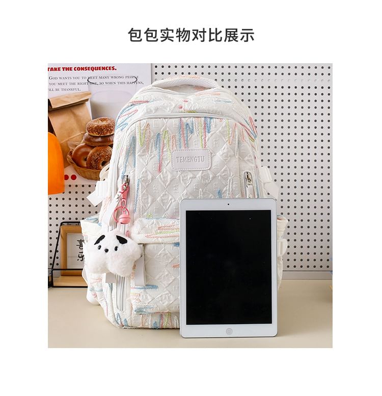 Case Pencil Charm Tote Set Embroidered Backpack Laptop Bag / Nylon