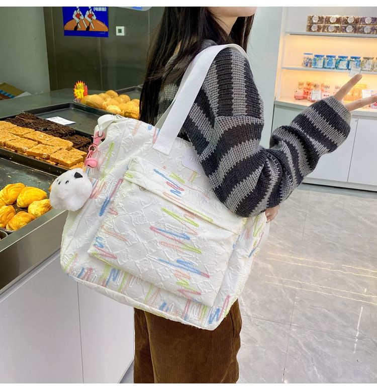 Case Pencil Charm Tote Set Embroidered Backpack Laptop Bag / Nylon