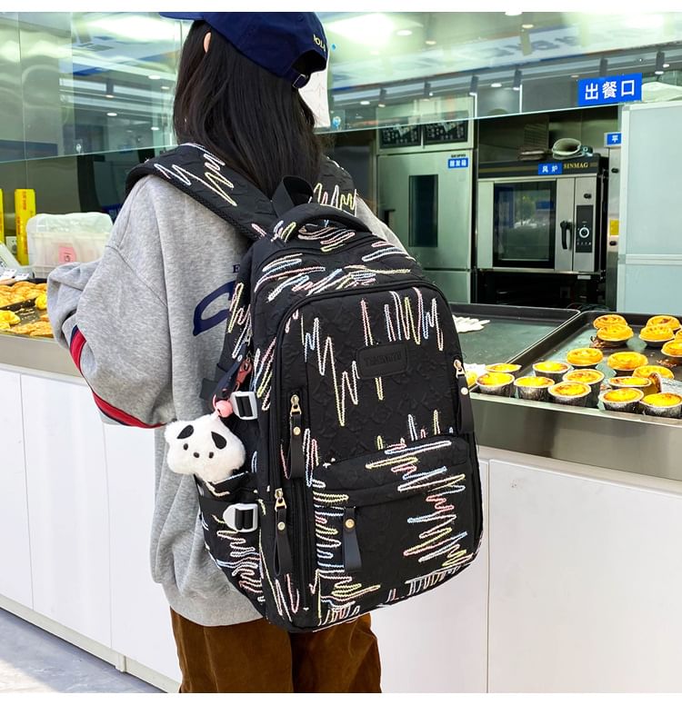 Case Pencil Charm Tote Set Embroidered Backpack Laptop Bag / Nylon