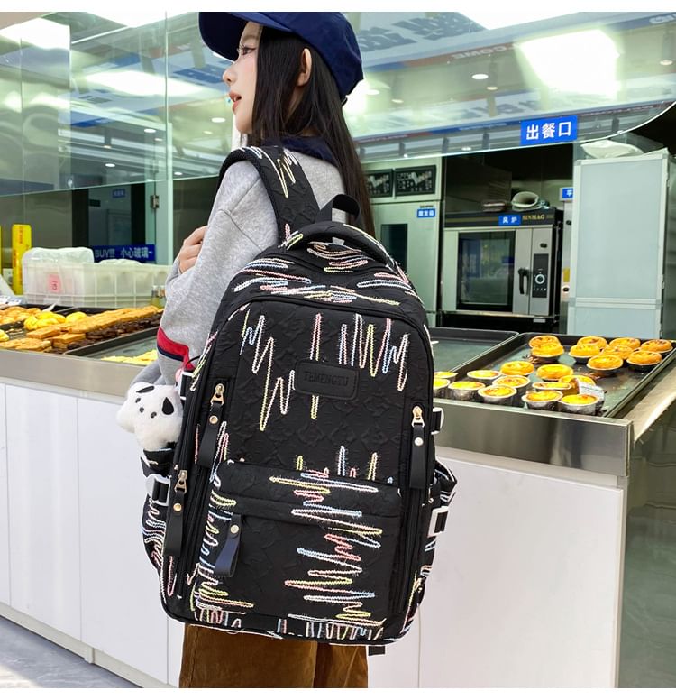 Case Pencil Charm Tote Set Embroidered Backpack Laptop Bag / Nylon