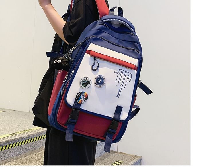 Backpack Nylon Laptop Print Lettering