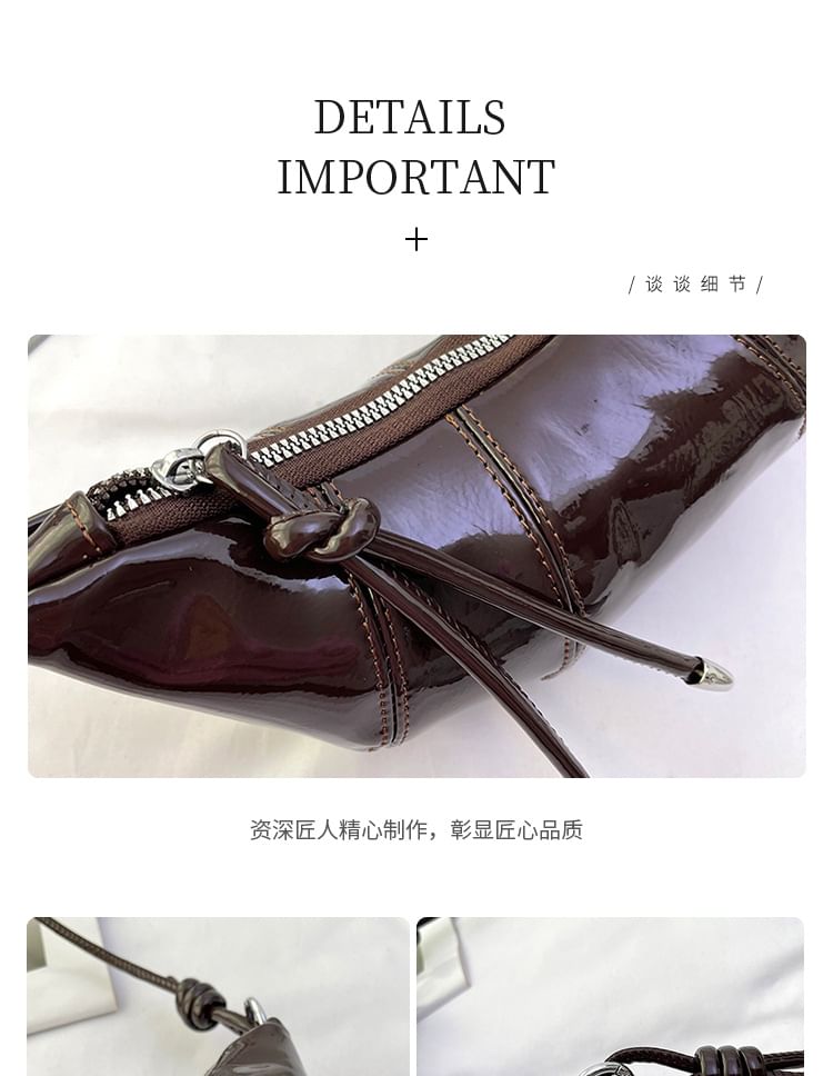 Crossbody Bag Plain Leather Faux