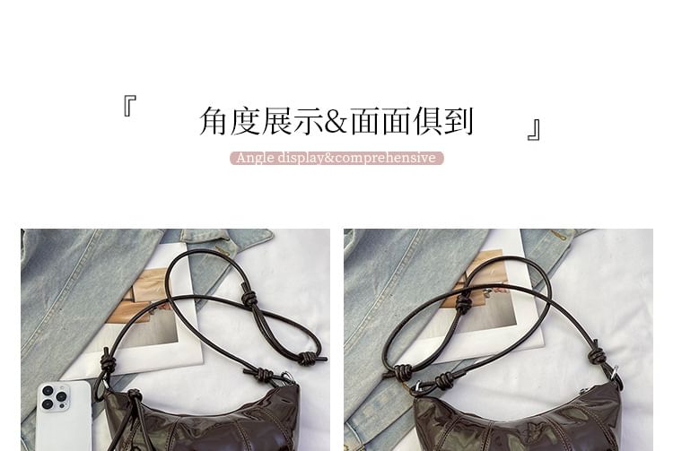 Crossbody Bag Plain Leather Faux