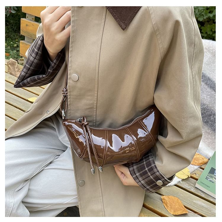 Crossbody Bag Plain Leather Faux