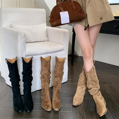 Chunky Heel Tall Boots