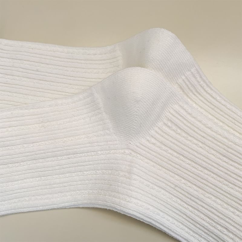 Two Tone Ribbed Lettuce Edge Socks