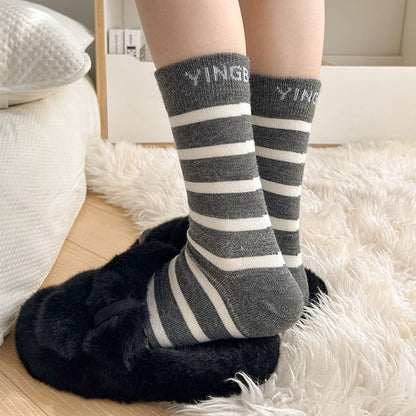 Striped Lettering Socks