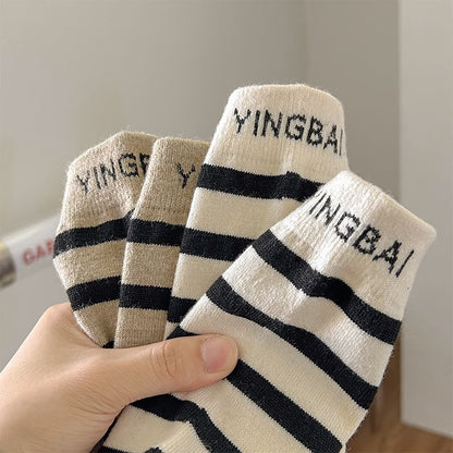 Striped Lettering Socks