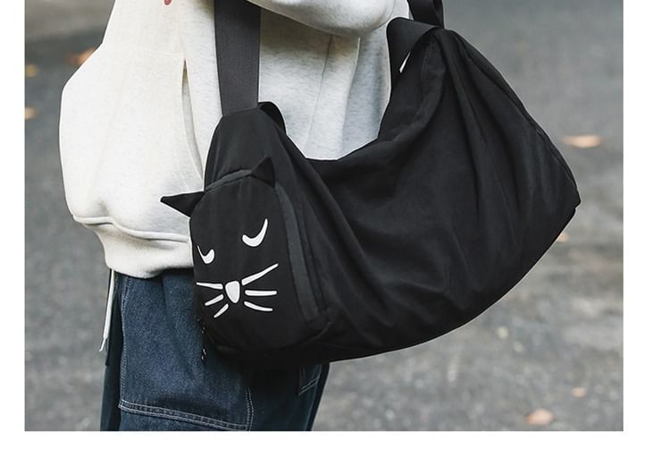 Bag Print Nylon Cat Messenger