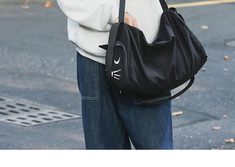 Bag Print Nylon Cat Messenger