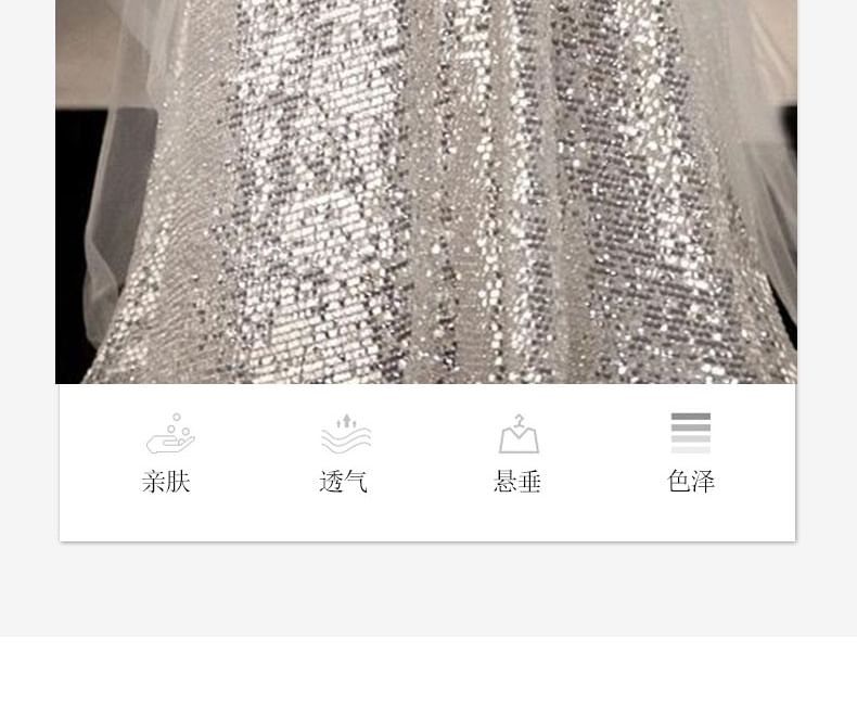 Scoop Neck Sequined Sheath Evening Gown